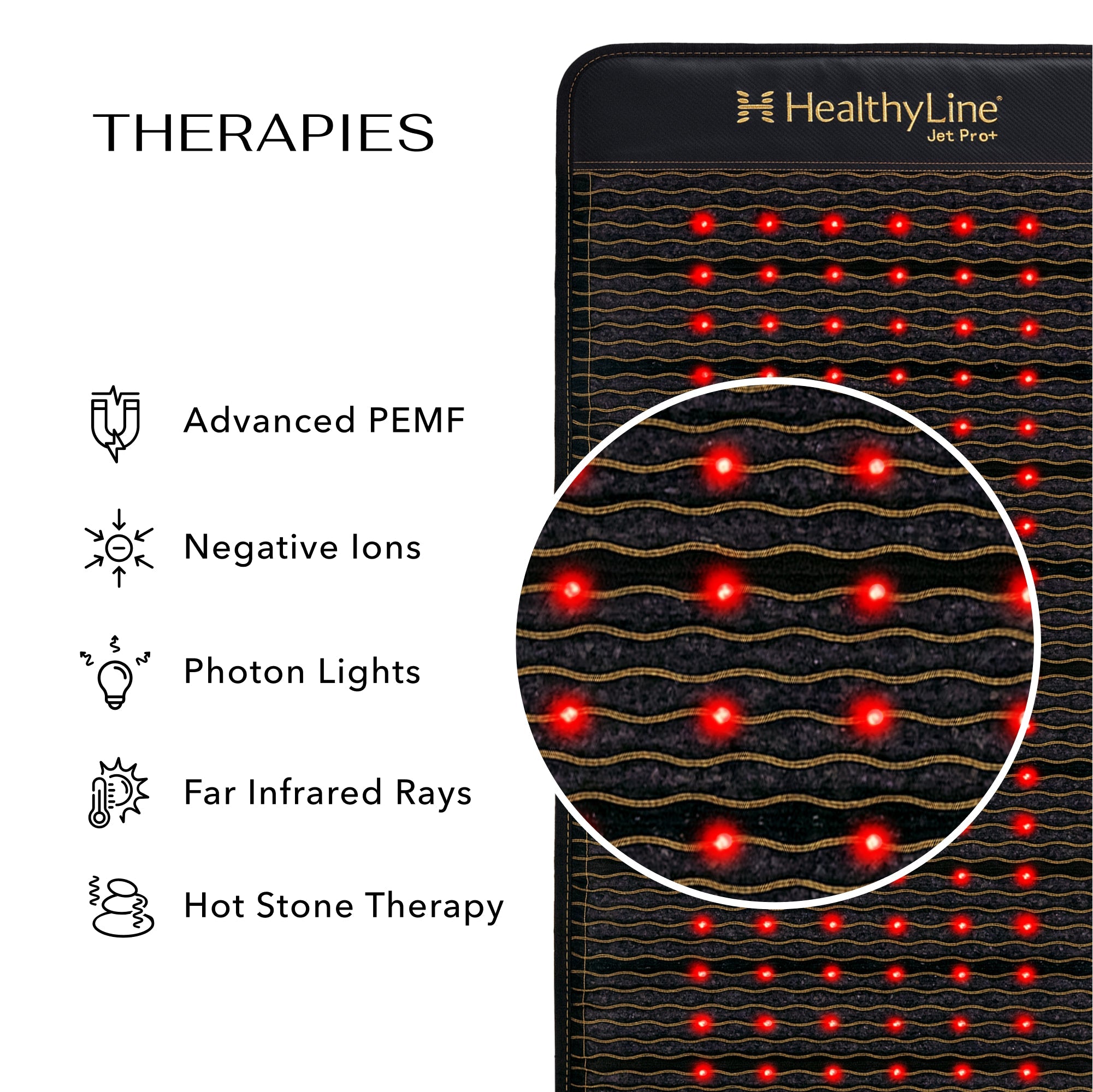 HealthyLine Jet Series PEMF Far Infrared Heating Mat, 72x24 inch heating pad with PEMF therapy and infrared heat therapy.
