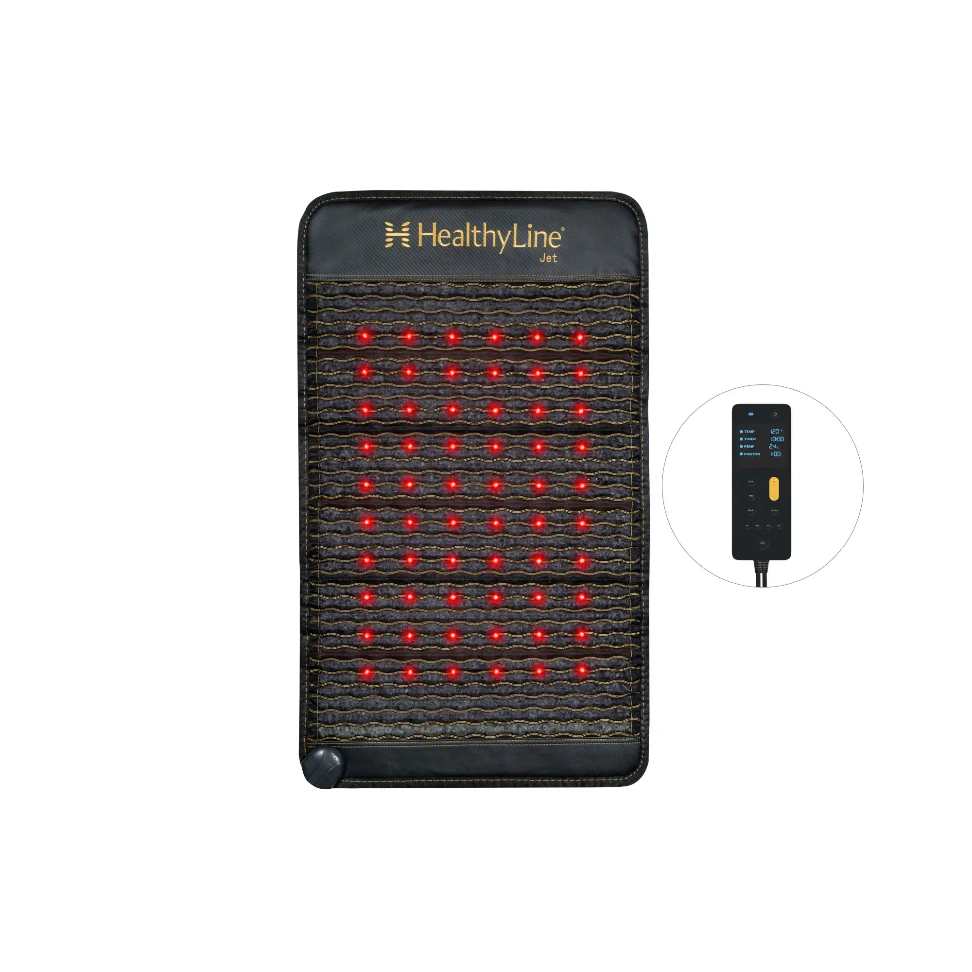 HealthyLine Jet Series PEMF Far Infrared Heating Pad, 72x24 inches, with heating and PEMF therapy features.