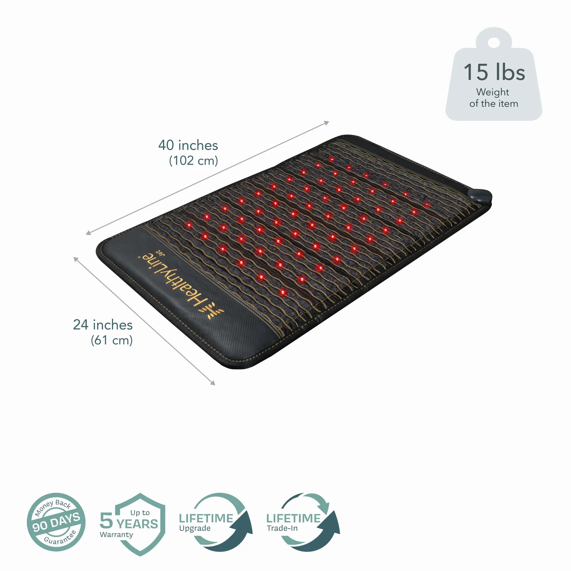 HealthyLine Jet Series PEMF Far Infrared Heating Mat, 72x24-inch heating pad with PEMF therapy for pain relief and relaxation.