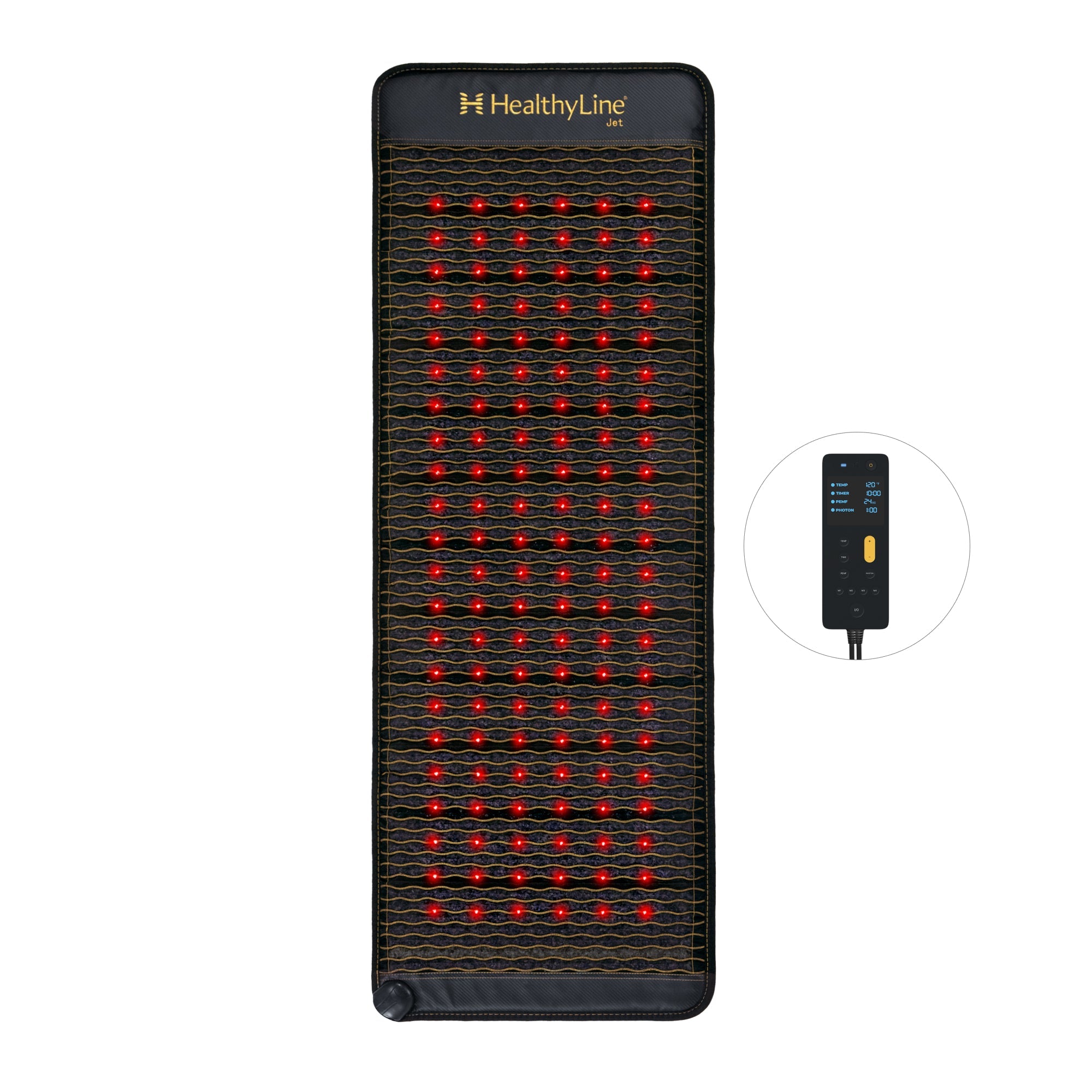 HealthyLine Jet Series PEMF Far Infrared Heating Pad, 72x24-inch heating mat with PEMF therapy for pain relief and relaxation.