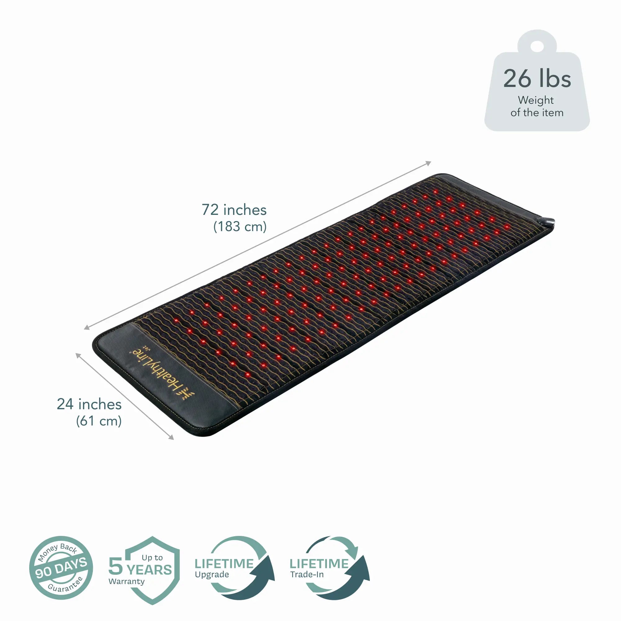 HealthyLine Jet Series PEMF Far Infrared Heating Pad, 72x24 inch heating mat with infrared and PEMF therapy technology