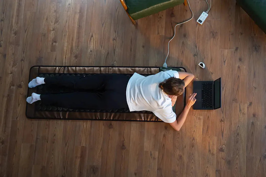 HealthyLine MESH Series Far Infrared Heating Pad, 72x24-inch heating mat with mesh design for soothing warmth and pain relief.