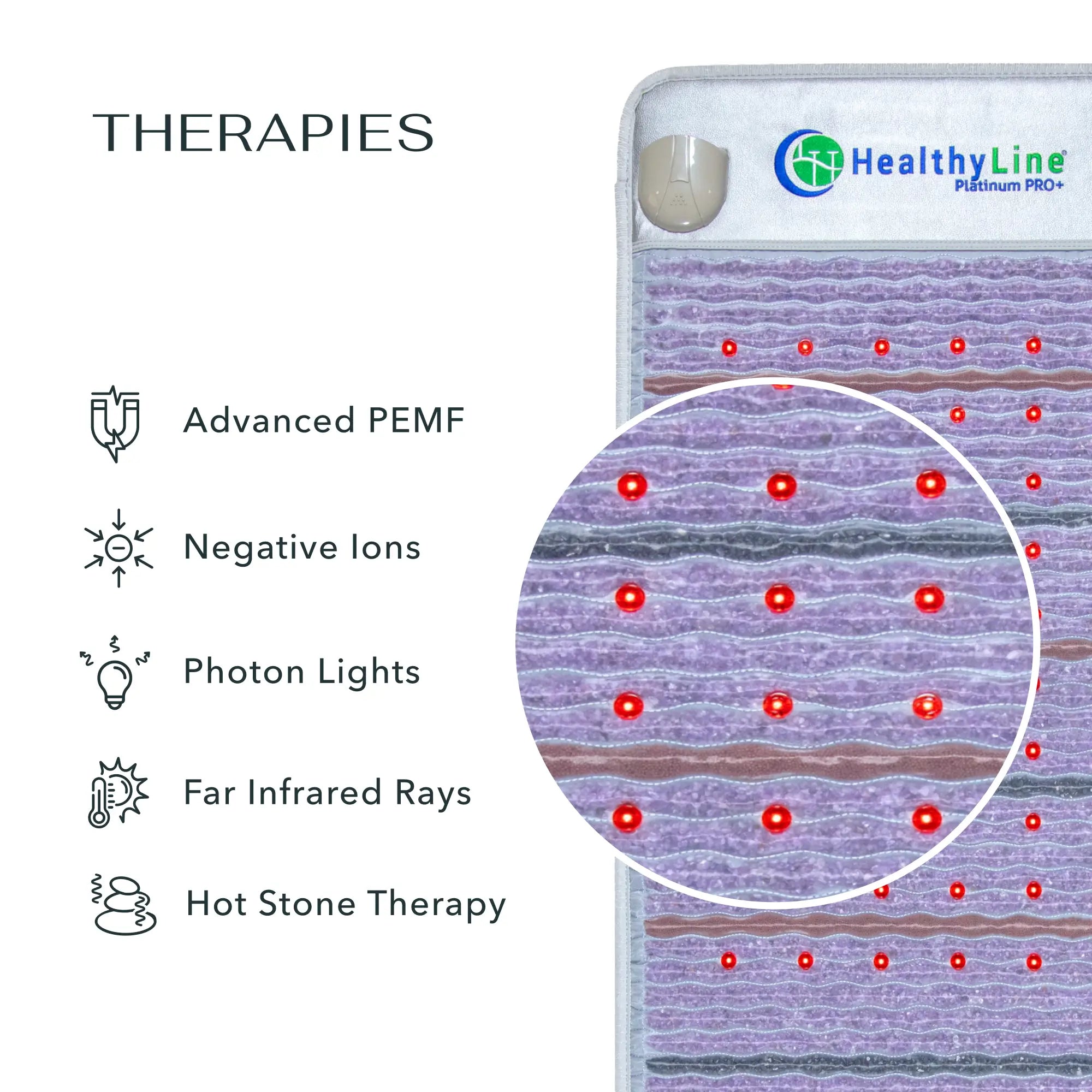 HealthyLine Platinum Series PEMF Far Infrared Heating Pad, 72x24 inch heating mat with infrared therapy for pain relief.