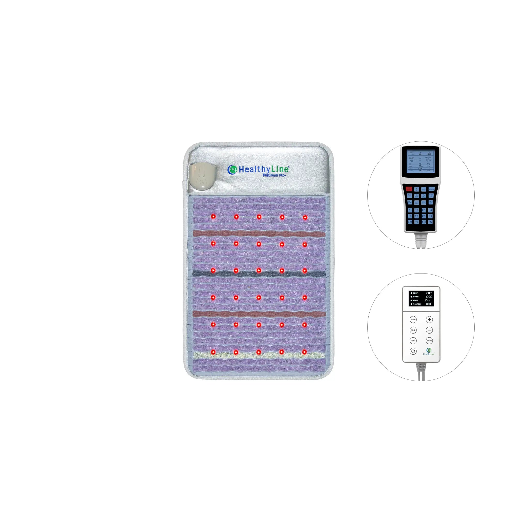 HealthyLine Platinum Series PEMF Far Infrared Heating Pad, 72x24 inch, for soothing heat therapy and pain relief.