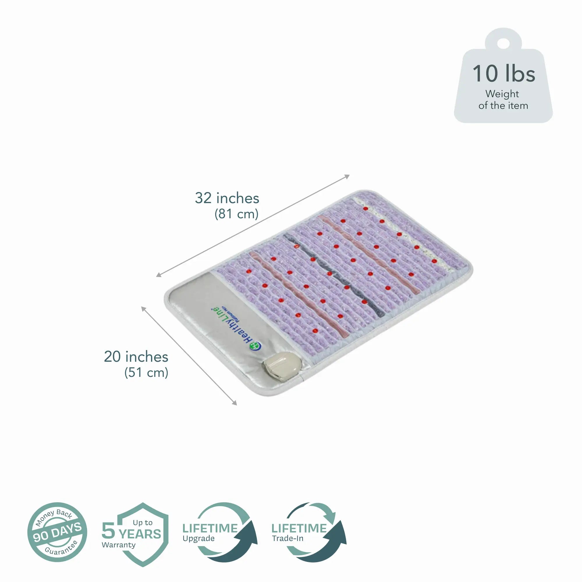 HealthyLine Platinum Series PEMF Far Infrared Heating Mat, 72x24-inch heating pad with infrared technology for soothing therapy.