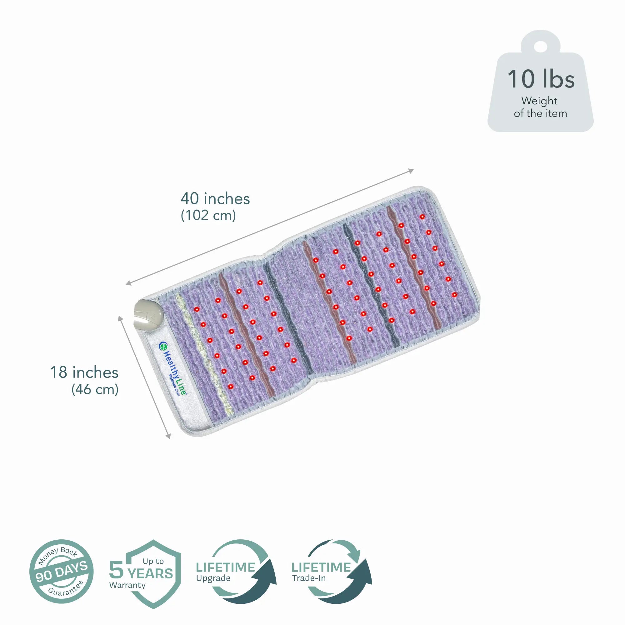 HealthyLine Platinum Series PEMF Far Infrared Heating Mat, 72x24 inch heating pad with PEMF therapy and far infrared technology.
