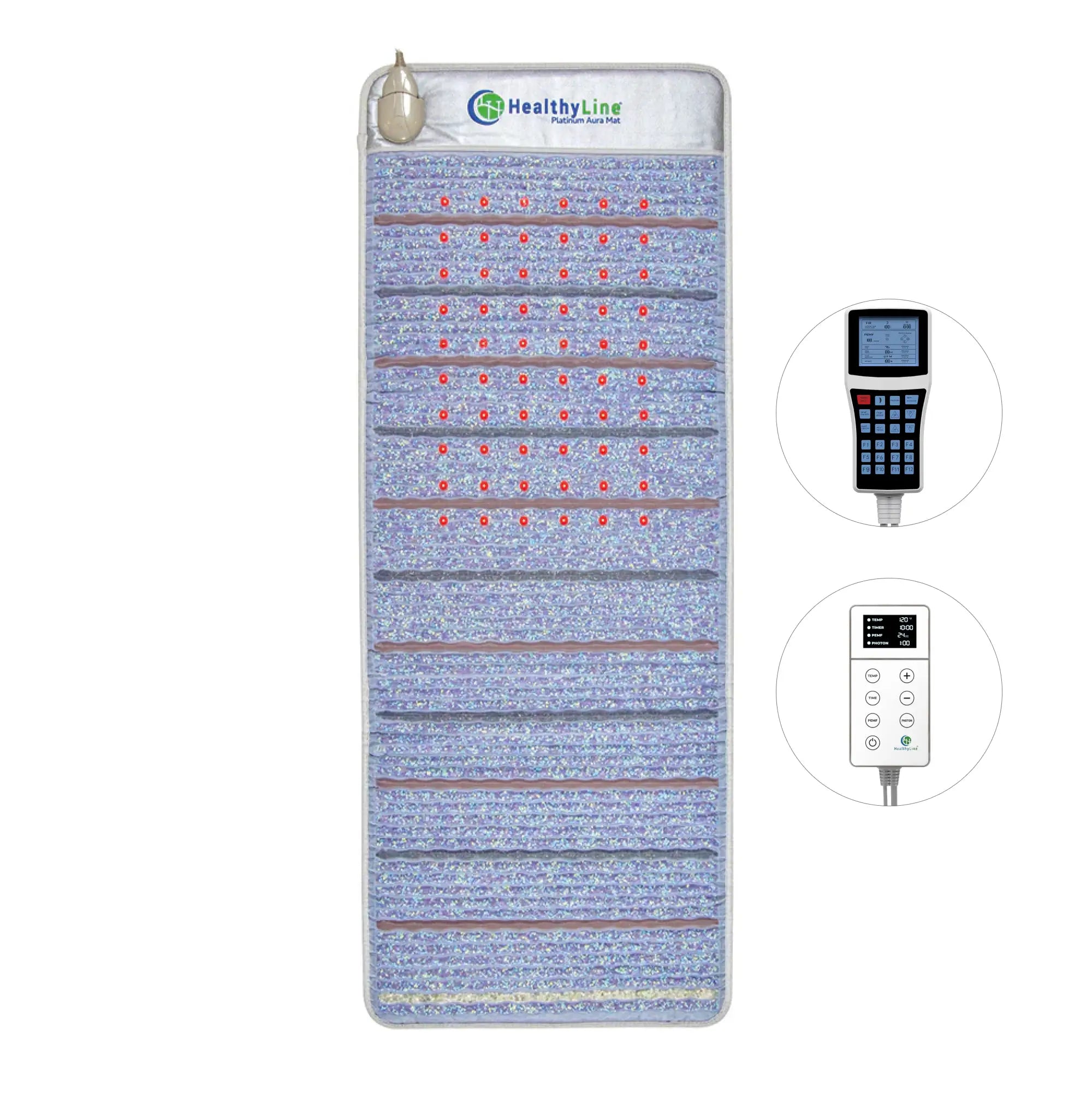 HealthyLine Platinum Series PEMF Far Infrared Heating Pad, 72x24-inch, electric heating mat for pain relief and wellness.