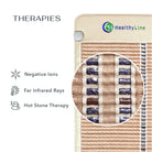 HealthyLine Rainbow Chakra 360 Wrap Set heating pad with colorful chakra design, 74x28 inches, for soothing thermal therapy.