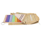 HealthyLine Rainbow Chakra 360 Wrap Set heating pad showing colorful chakra patterns and the soft, flexible wrap design.