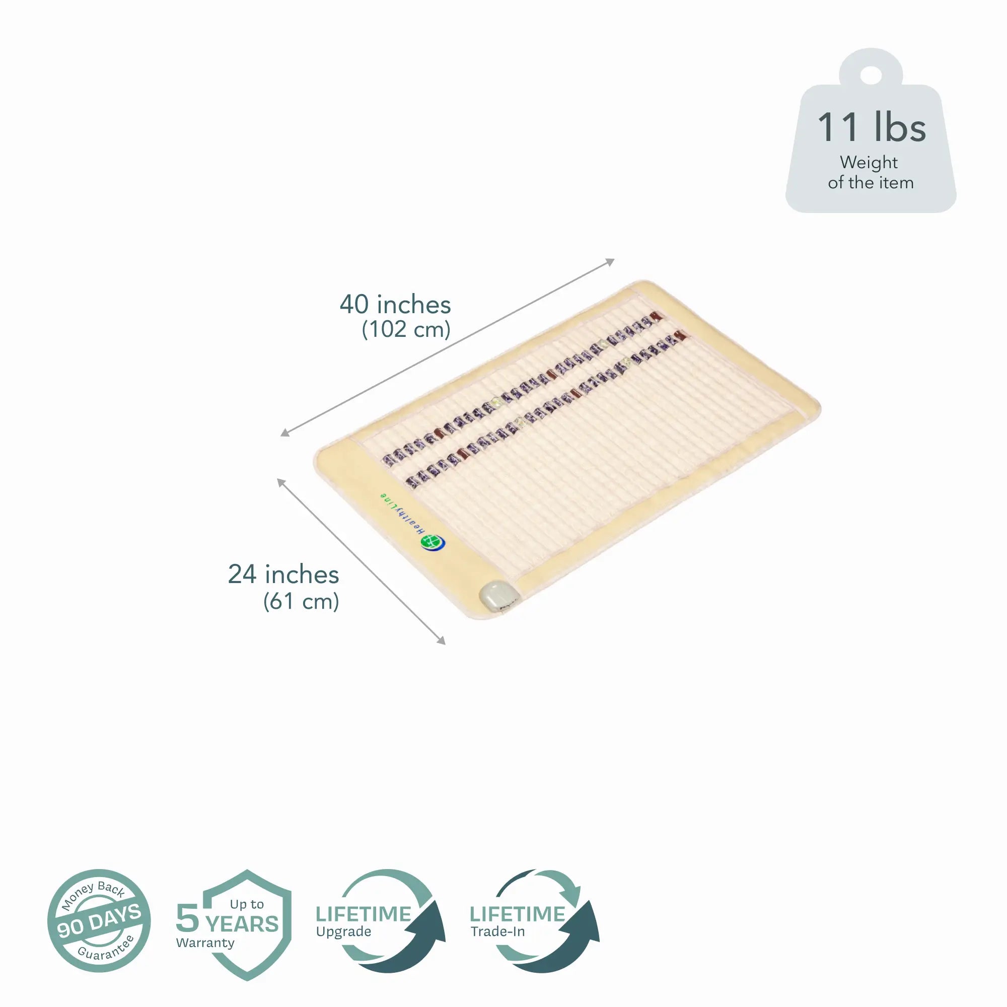 HealthyLine SOFT Series Far Infrared Heating Pad, 72x24 inches, soft heating mat for pain relief and relaxation