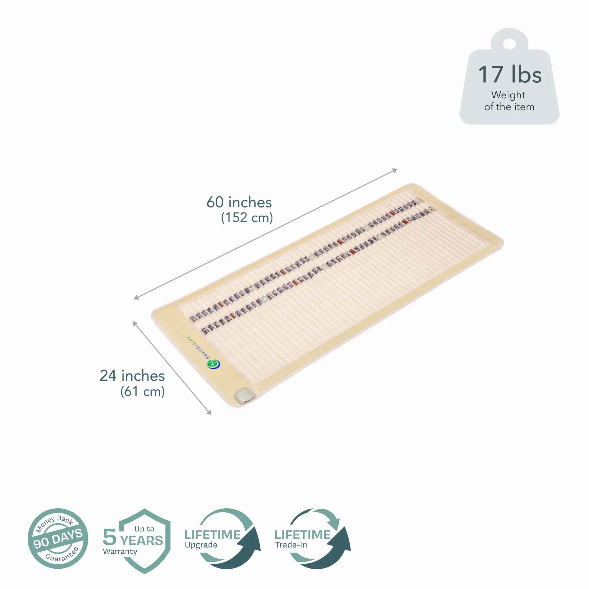 HealthyLine SOFT Series Far Infrared Heating Pad, 72x24-inch soft heating mat for soothing heat therapy.