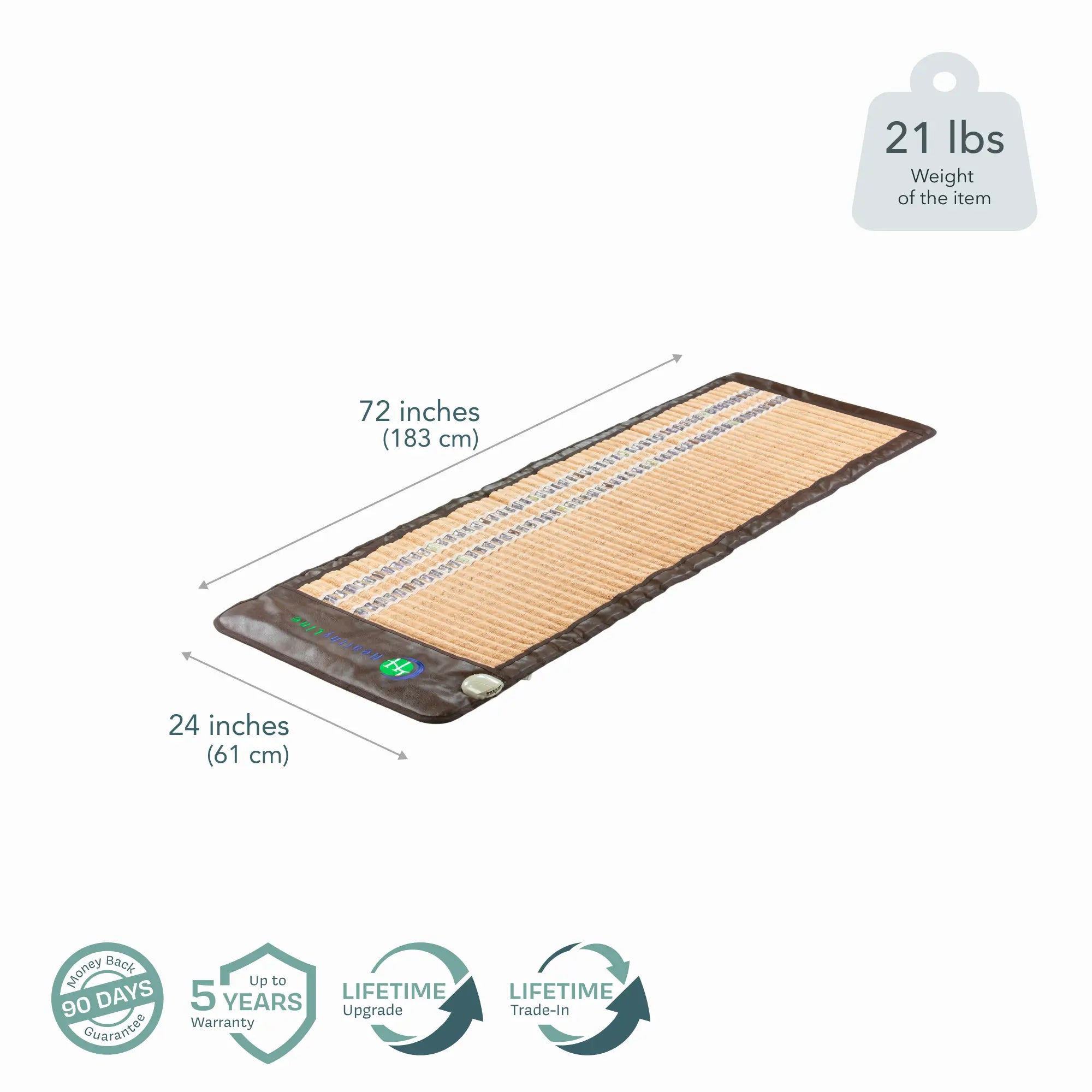 HealthyLine SOFT Series Far Infrared Heating Pad, 72x24 inches, soft heating mat for pain relief and relaxation.