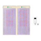 HealthyLine The TAJ Bed Series heating pad on a mattress topper, 110V queen size, providing soothing heat for comfortable sleep.