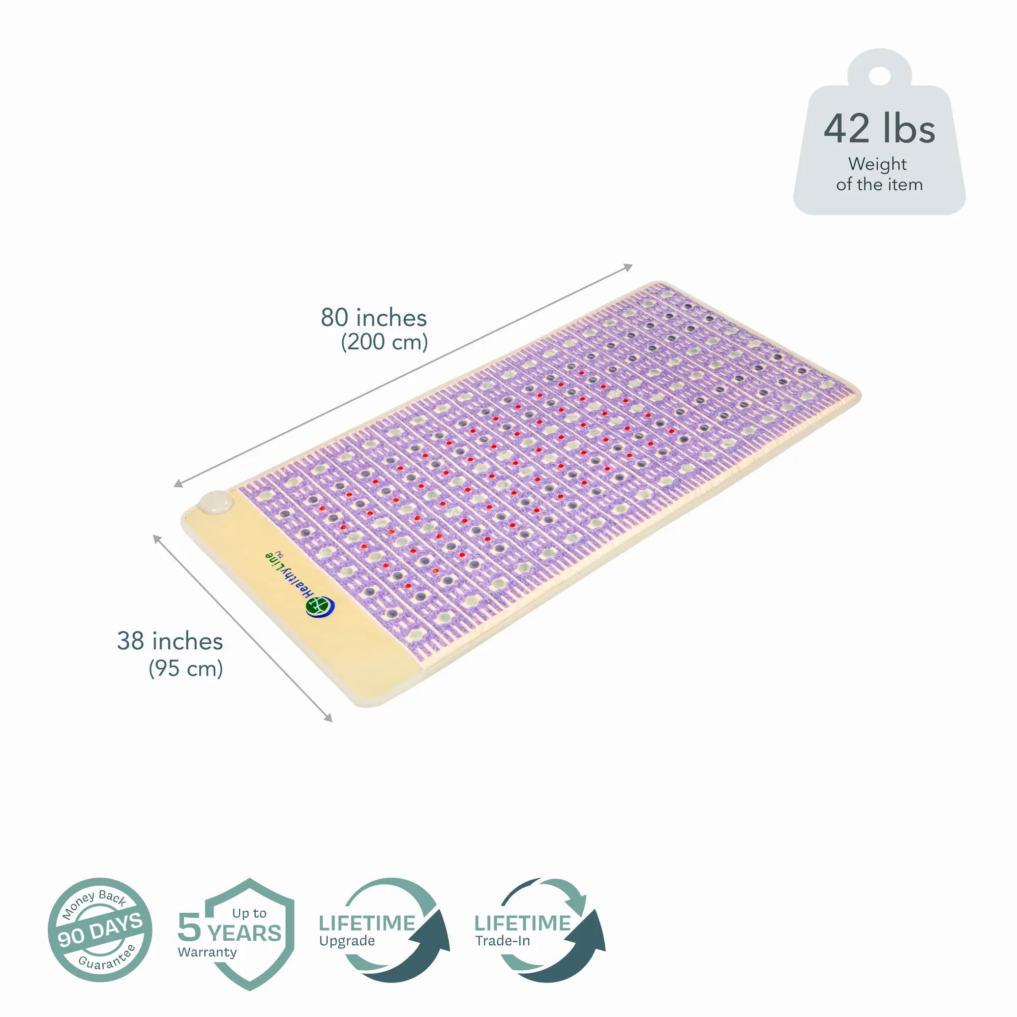 HealthyLine The TAJ Bed Series heating pad for mattresses, queen size, providing soothing warmth and comfort.
