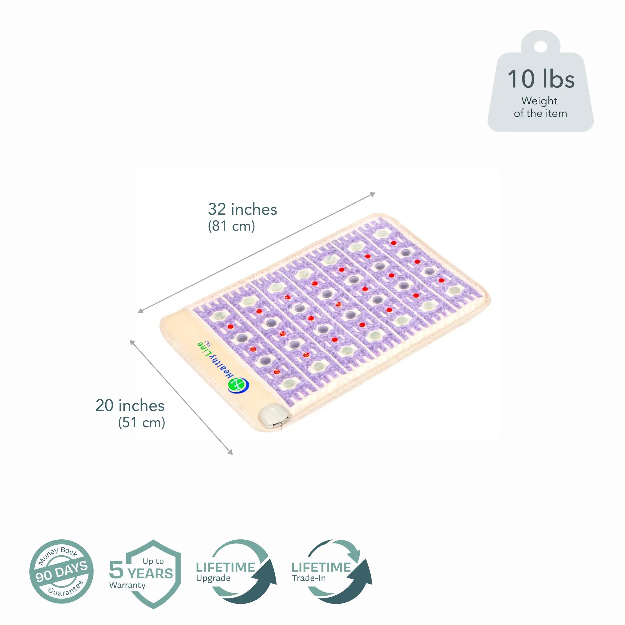 HealthyLine TAJ Series PEMF Far Infrared Heating Mat, 72x24-inch heating pad with infrared therapy and PEMF technology.