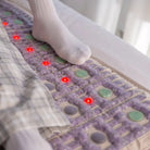 HealthyLine TAJ Series PEMF Far Infrared Heating Pad showing a large 72x24 inch heating mat with control panel and infrared heating elements.