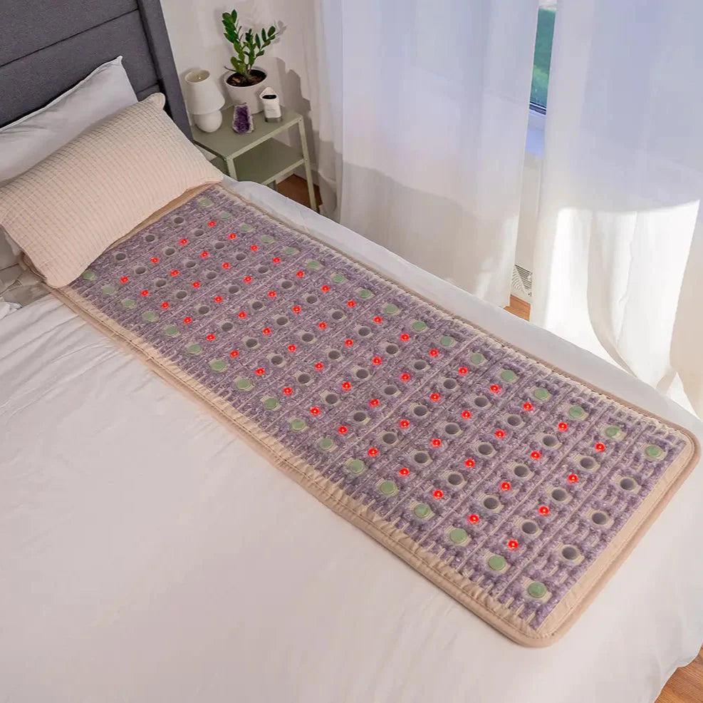 HealthyLine TAJ Series PEMF Far Infrared Heating Pad, 72x24 inch, black heating mat with PEMF therapy technology.
