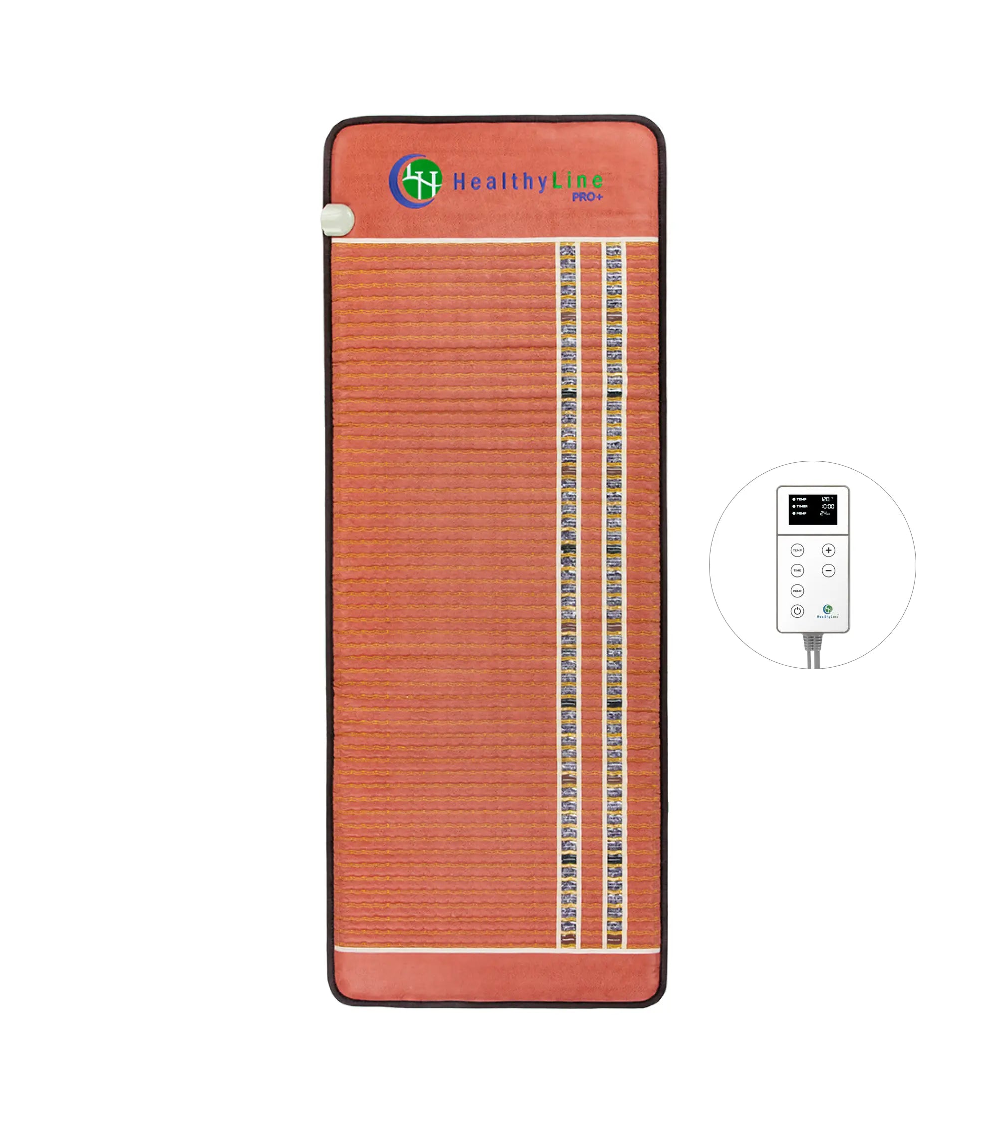 HealthyLine TAO Series PEMF Far Infrared Heating Pad, 18x18-inch heating mat with infrared therapy for pain relief.