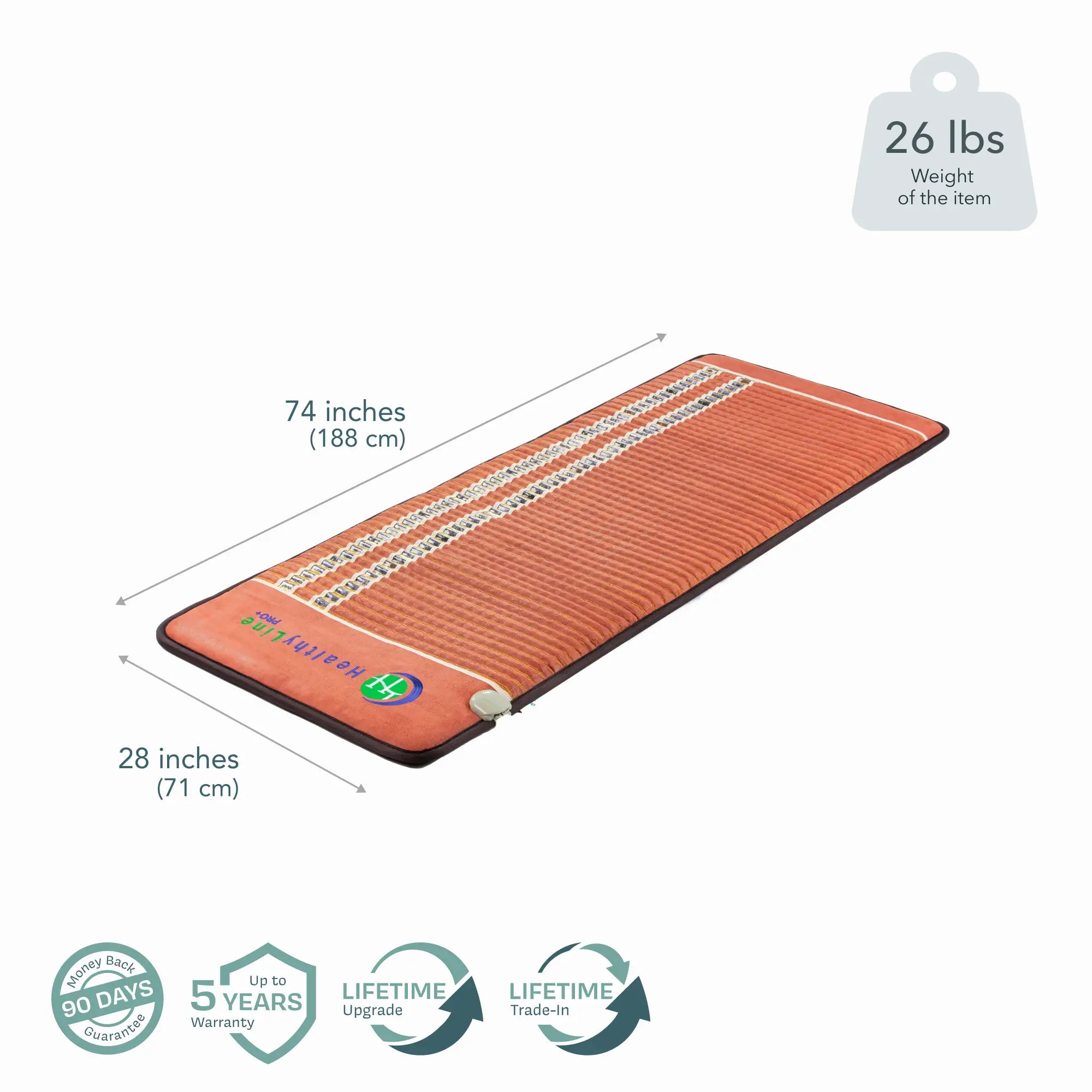 HealthyLine TAO Series PEMF Far Infrared Heating Mat, 18x18-inch heating pad with PEMF therapy for relaxation and pain relief.