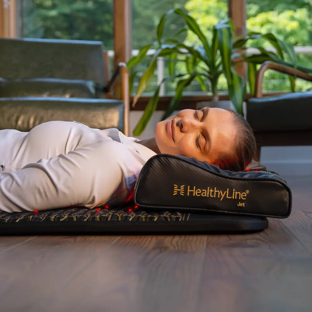HealthyLine Jet Series Pillow displaying its sleek design and soft fabric, designed for comfortable support and relaxation.
