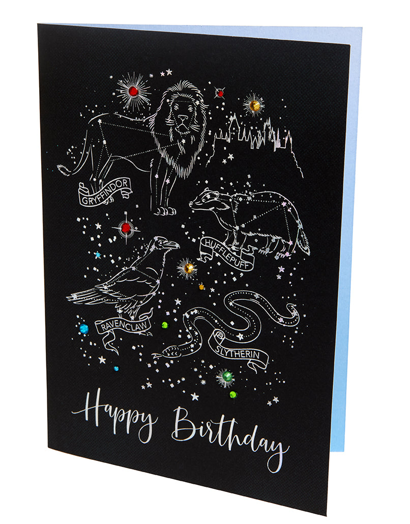 Harry Potter night sky birthday embellished card from Insight Editions featuring magical celestial design and Harry Potter themed artwork.