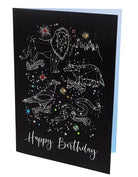 Harry Potter night sky birthday embellished card from Insight Editions featuring magical celestial design and Harry Potter themed artwork.