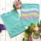 Hunny Bunny pigment dyed short sleeve graphic tee by The Graphic Tee, showcasing a casual, colorful design on soft fabric.