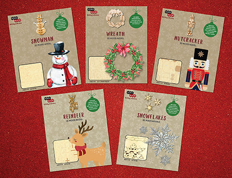 Insight Editions IncrediBuilds Holiday Collection Bundle featuring festive themed craft and model kits for holiday decorating.