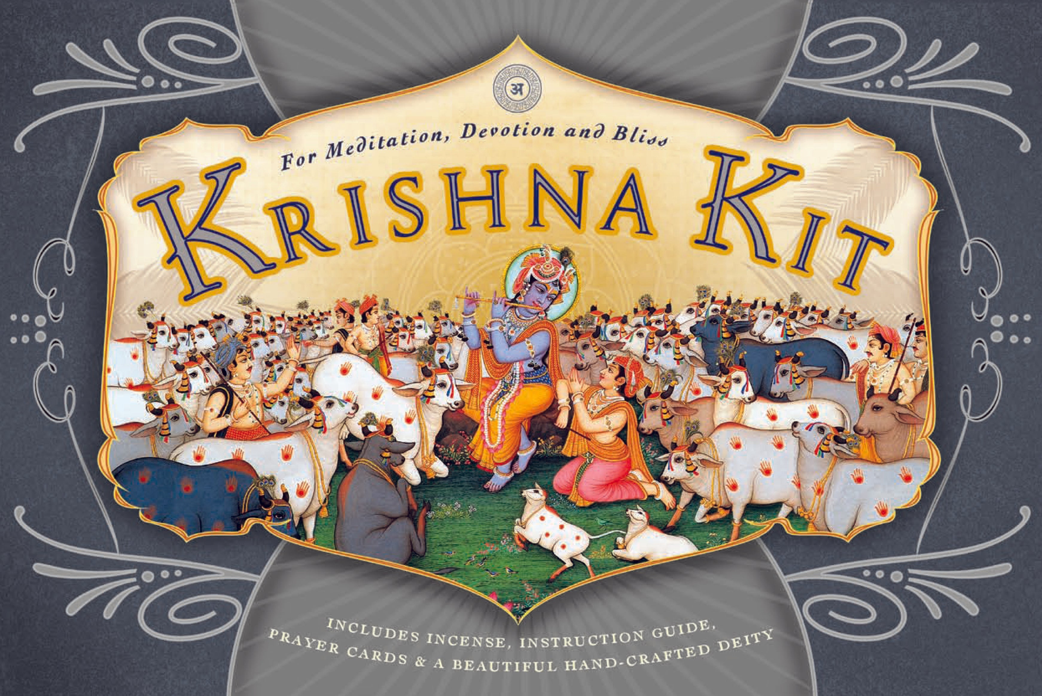 Insight Editions Krishna Kit card deck featuring vibrant images of Lord Krishna and spiritual symbols for meditation and inspiration.