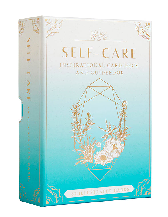 Insight Editions Self-Care card deck featuring colorful illustrated cards with positive prompts for relaxation and mindfulness.