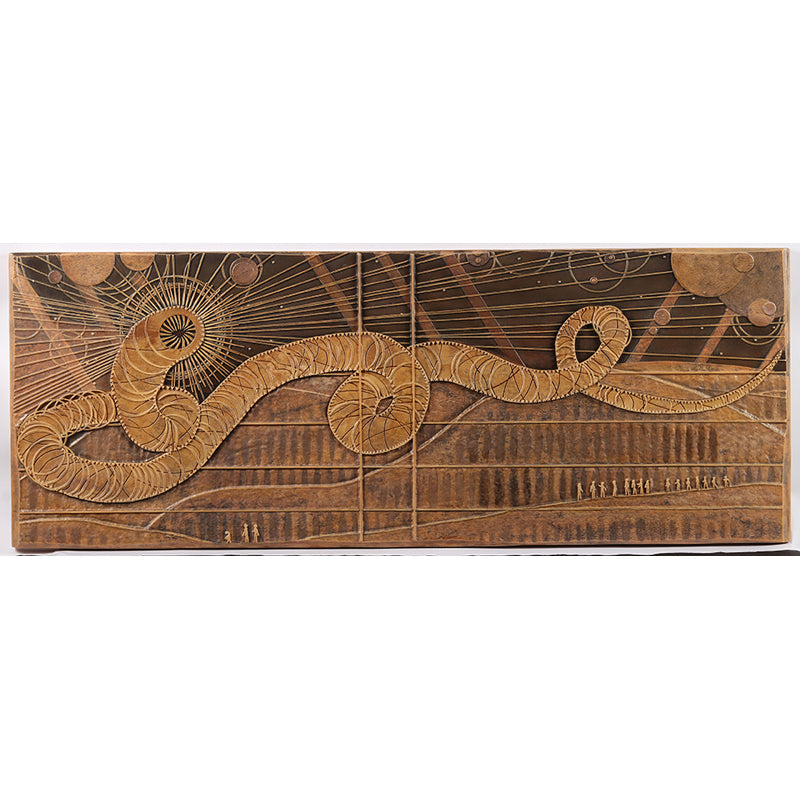 Collector edition Dune Sandworm stone bas relief by Insight Editions, detailed carved artwork of the iconic sandworm.