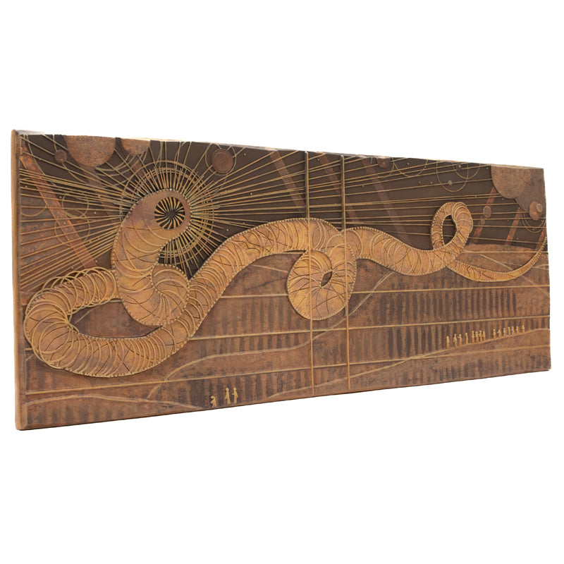 Collector Edition Dune Sandworm stone bas relief by Insight Editions, detailed sculptural artwork of a sandworm from the Dune series.