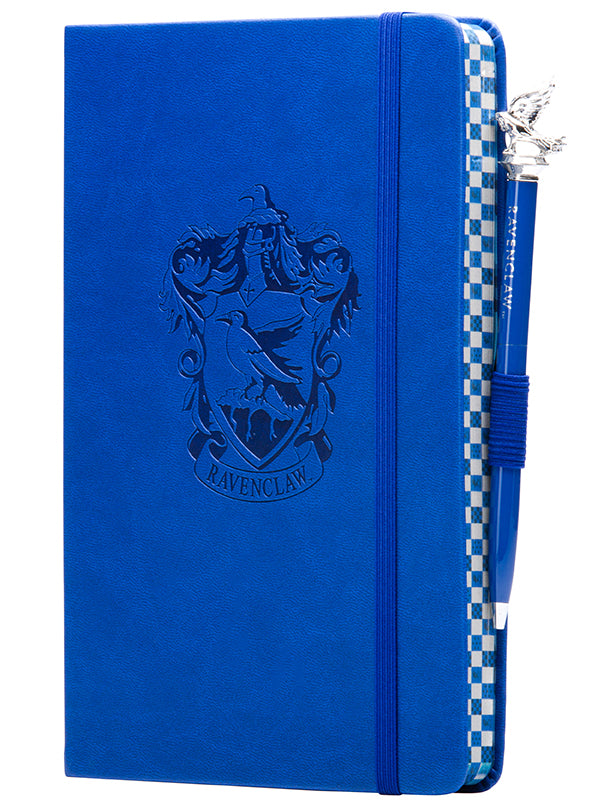 Ravenclaw Harry Potter softcover journal with flexible cover and pen, featuring house emblem and elegant design by Insight Editions.
