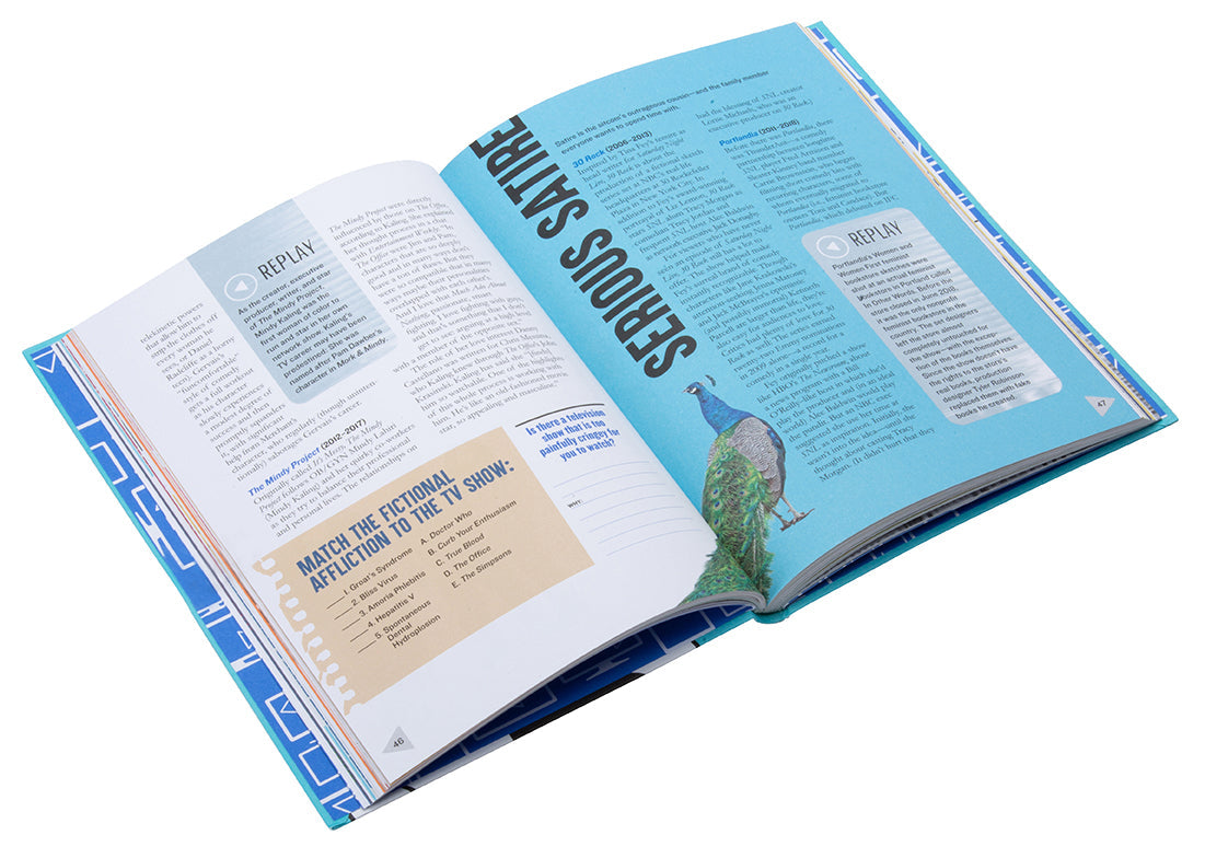 Flexibound book titled "Mental Floss: The Curious Viewer Ultimate TV Trivia & Quiz Book" by Insight Editions with colorful cover art.