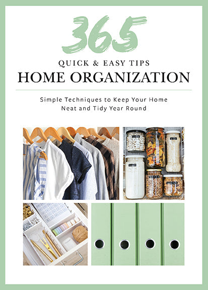 Hardcover book titled "365 Quick & Easy Tips: Home Organization" by Insight Editions, featuring home organization ideas and tips.