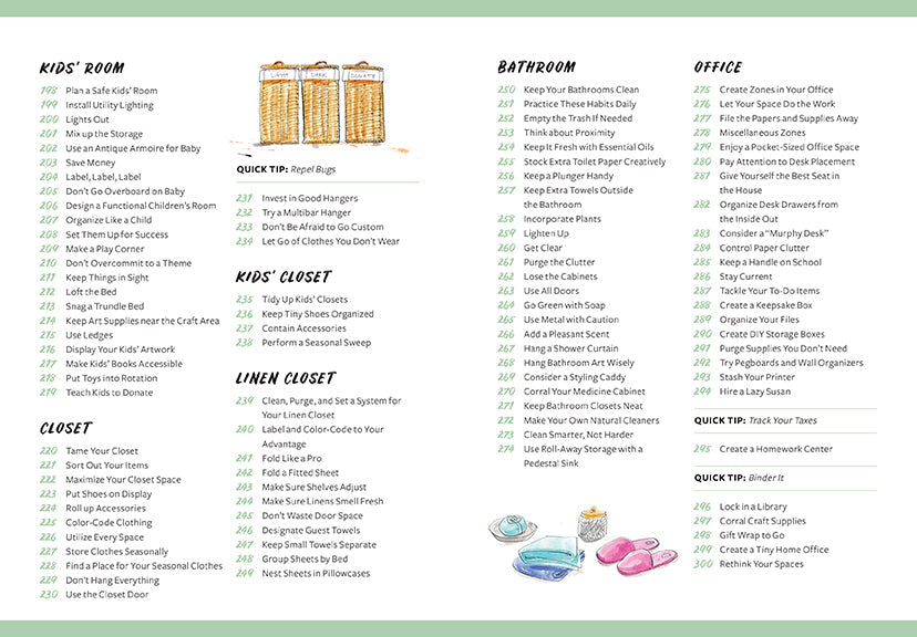 Hardcover of 365 Quick & Easy Tips: Home Organization by Insight Editions, featuring a clean, organized home space on the cover.