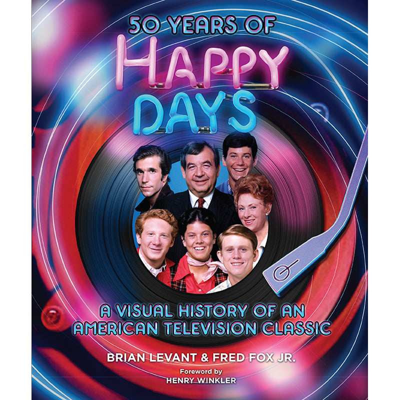 Hardcover edition of "50 Years of Happy Days" by Insight Editions, featuring a colorful cover design.