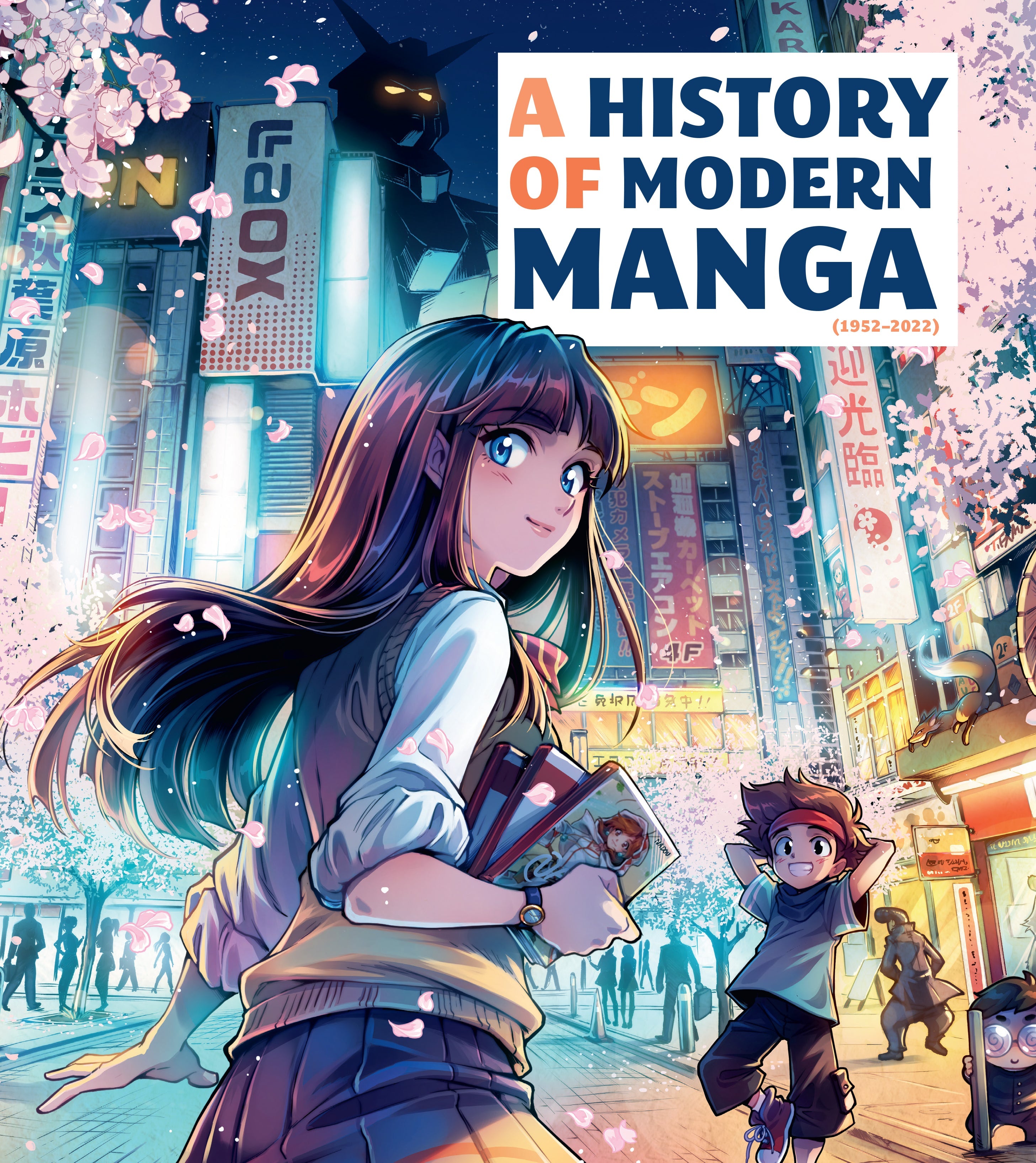Hardcover copy of "A History of Modern Manga" by Insight Editions featuring Japanese manga art and text on the cover.