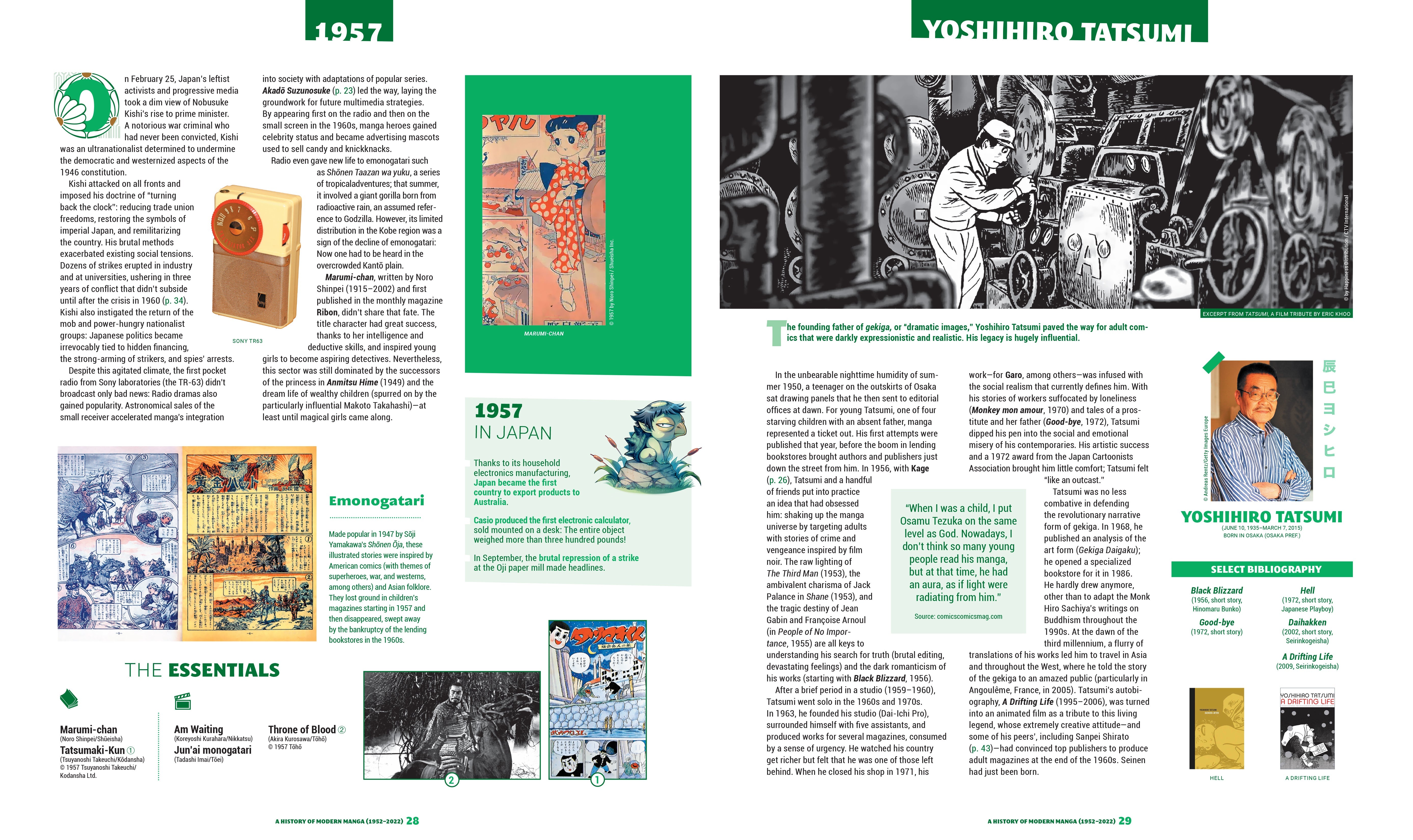 Hardcover book titled "A History of Modern Manga" by Insight Editions, featuring a detailed cover design on a white background.