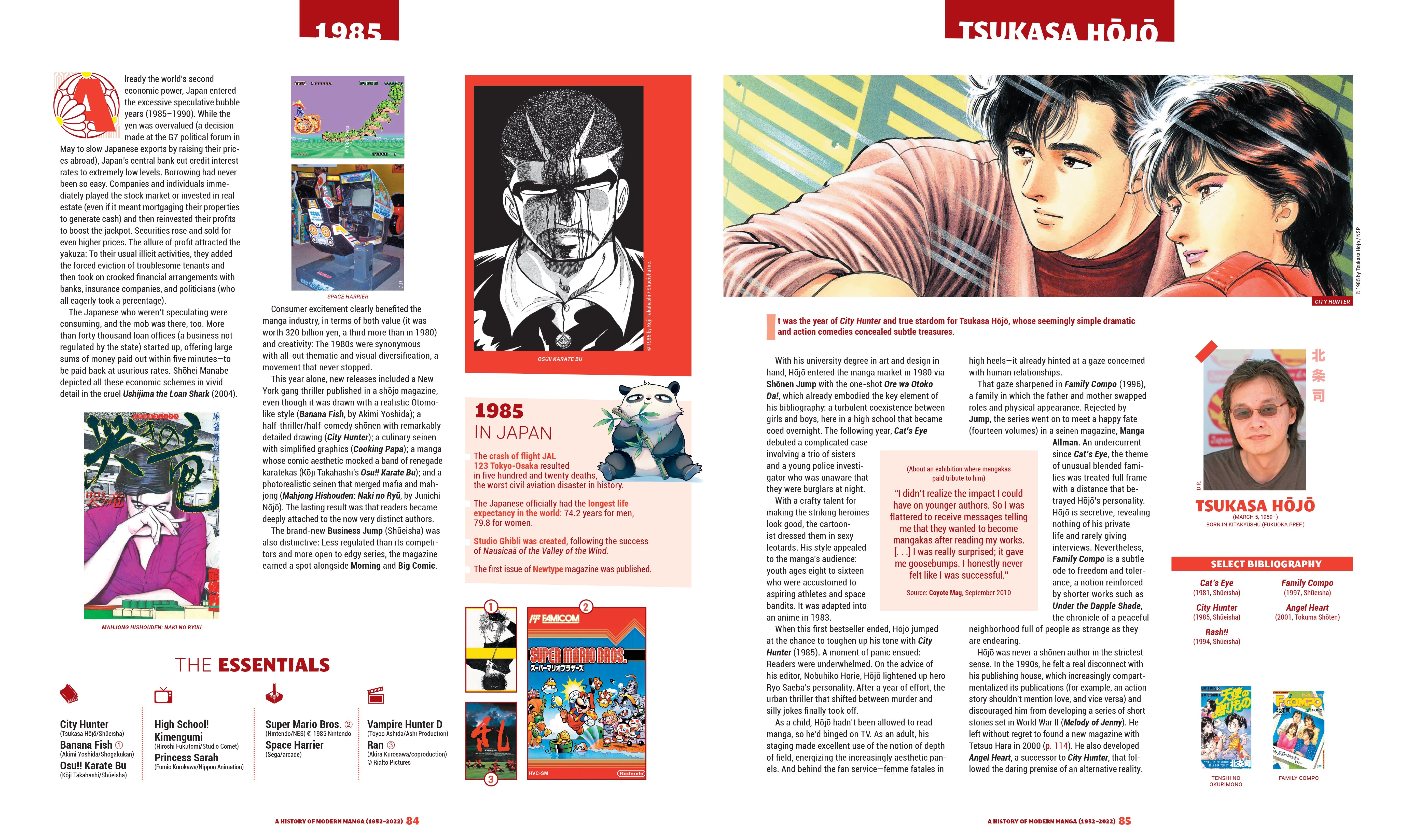 Hardcover book titled "A History of Modern Manga" by Insight Editions with colorful manga illustrations on the cover.