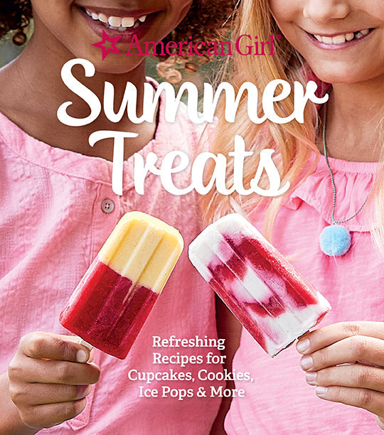 Hardcover book titled American Girl Summer Treats by Insight Editions, featuring colorful summer-themed illustrations and recipes.