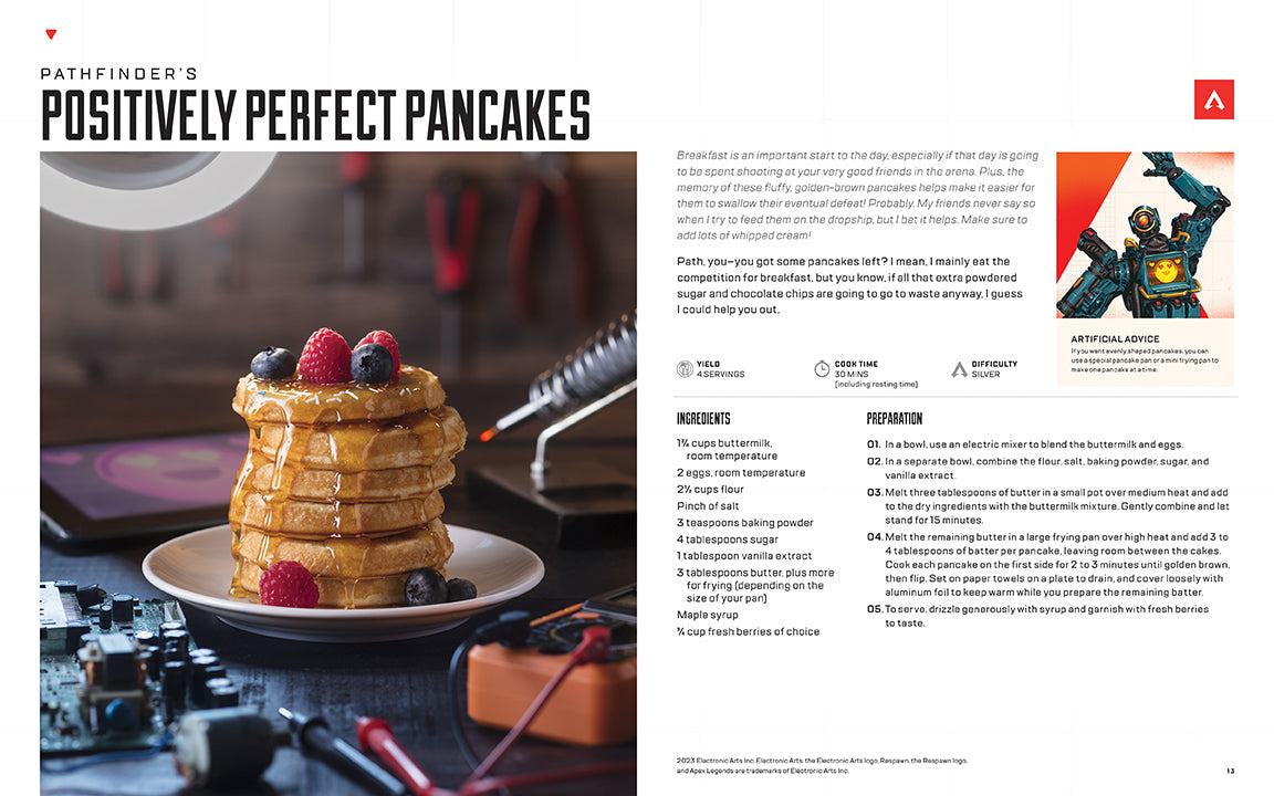 Hardcover of Apex Legends: The Official Cookbook by Insight Editions featuring colorful game-inspired cover art.