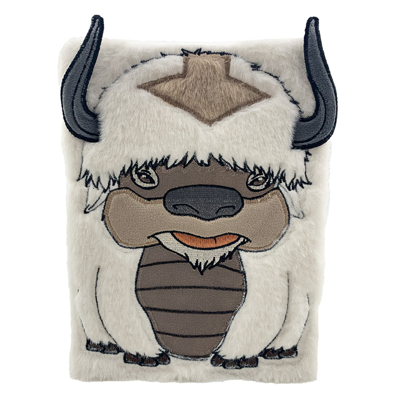 Hardcover Avatar The Last Airbender Appa plush journal with a soft, detailed Appa character illustration on the cover.
