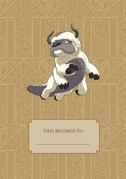 Hardcover Avatar The Last Airbender Appa plush journal with colorful cover and soft plush Appa figure on top.