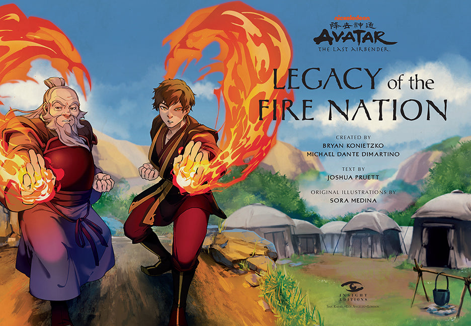 Hardcover book titled "Avatar: The Last Airbender – Legacy of The Fire Nation" by Insight Editions, featuring cover art.