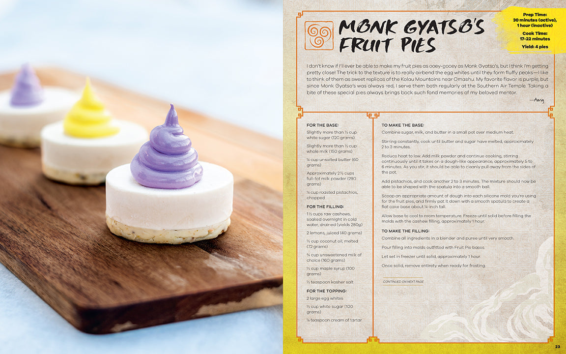 Hardcover copy of "Avatar: The Last Airbender" official cookbook by Insight Editions featuring themed recipes and artwork.