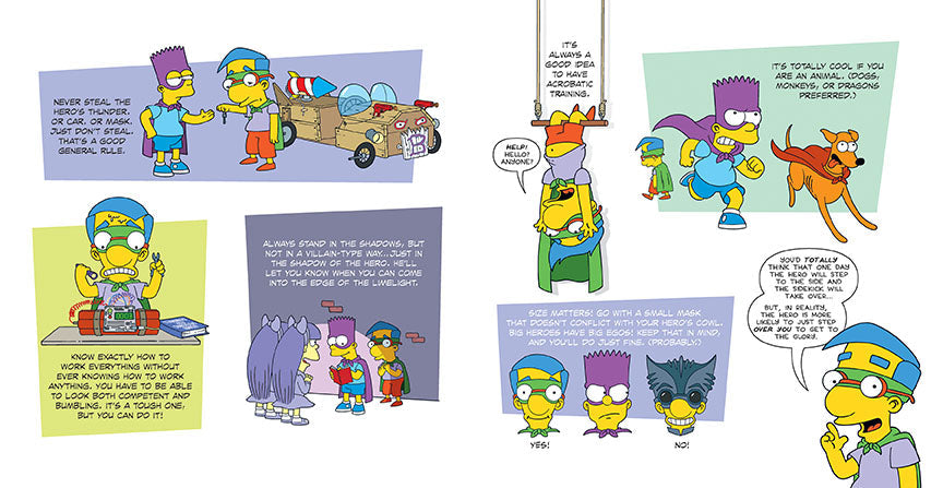 Hardcover of "Bartman: The Hero's Handbook" by Insight Editions, featuring comic book-style artwork on the cover.