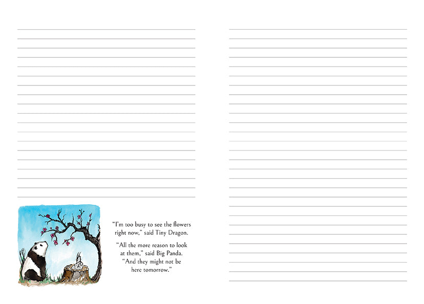 Hardcover journal featuring Big Panda and Tiny Dragon from Insight Editions with colorful cover illustration.