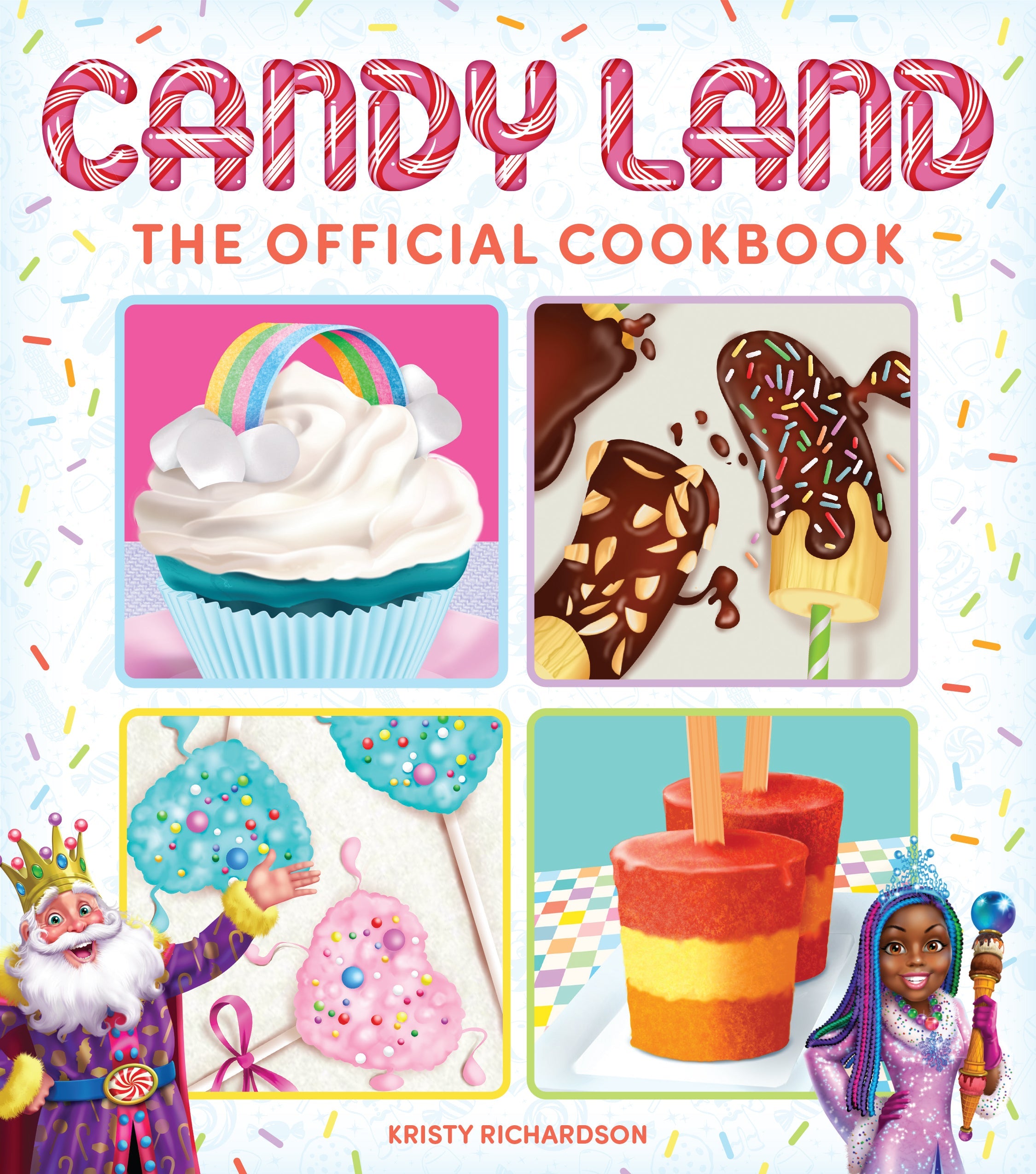 Hardcover of Candy Land: The Official Cookbook by Insight Editions featuring colorful illustrations and recipe pages.
