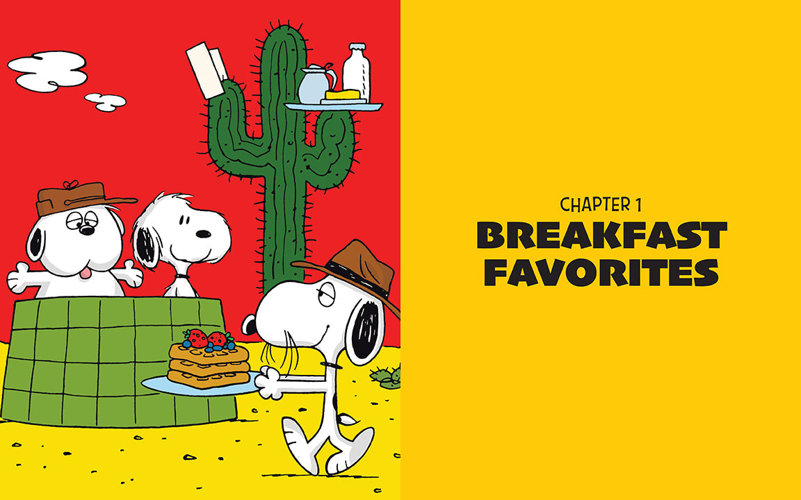 Hardcover Chef Snoopy Cookbook by Insight Editions featuring Snoopy and Charlie Brown on the cover with colorful illustrations.